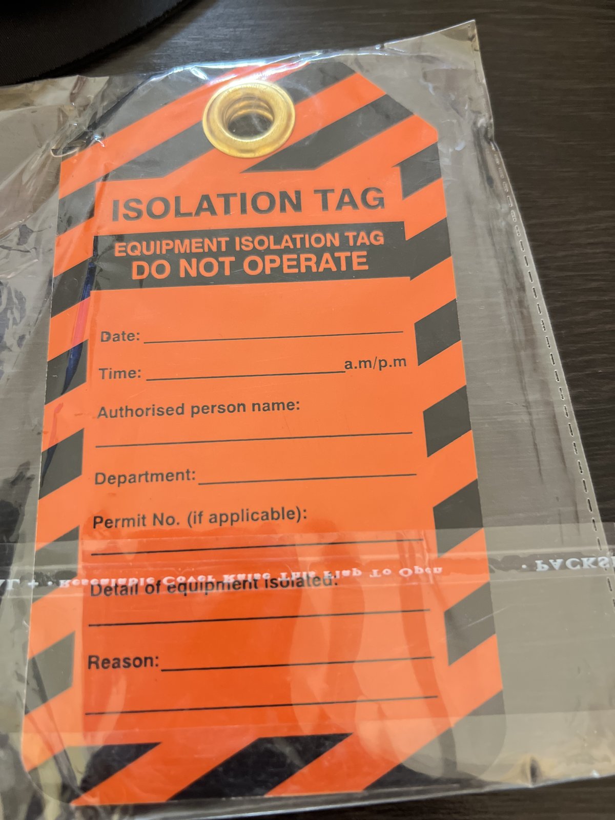 Safety lockout tagout tag — photo 2